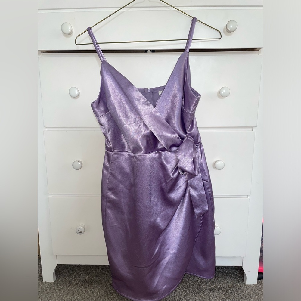 Lavender Satin Cocktail Dress
